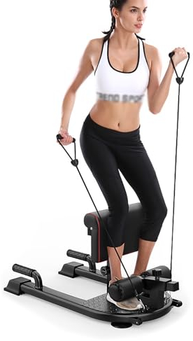 Tdfersasdw Deep Sissy Squat Machine, verstellbare Trainingsgeräte für das Beintraining im Heim-Fitnessstudio, Liegestütze, Sit-ups, Bauchmuskeltraining,Schwarz