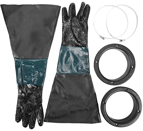 Liseng sabbiati per cabine sabbiatrici, 60 cm, con O-ring, sabbiatura, in gomma di colore nero, di alta qualità e di lunga durata