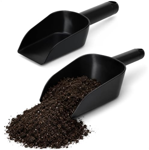 com-four® 2X Kunststoff Schüttschaufel 23/26,5cm, Universalschaufel Schwarz | Robuste Kunststoffschaufeln zum Aufnehmen und Umfüllen von Granulat, Pellets, Sand, Streugut, Erde und Kleinteilen