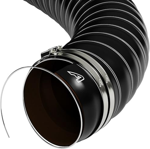 70mm (2 3/4) Black Flexible Silicone Engine Hose Air Ducting Pipe Intake Feed + Hose Clips 1 Metre
