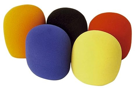 TOYANDONA Windschutz mit Belüftung und Gleichmäßiger Färbung aus Langlebigem Hochdichtem Schaumstoff 5 Stück und Zufällige Farbe für Handmikrofone der Bühne Geeignet für Öffentliche Orte