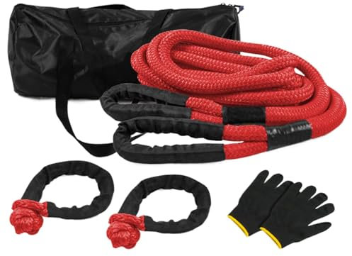 Abschleppgurt-Set, Abschleppgurt,LKW-Abschleppseil - Hochleistungs-Abschleppgurt-Wiederherstellungsset mit Schäkeln und Handschuhen für LKW, SUV, ATV, Geländewagen