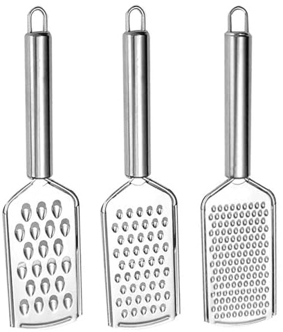 GisWell 3-Piece Kitchen Grater Set, Grater Set, Small Grater, Cheese Grater, Zester Stainless Steel, Parmesan Grater, for Parmesan, Potatoes, Zucchini, Carrots and Apples