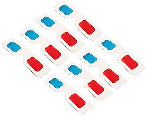 SEWACC 100pezzi Occhiali in Cartone Per Ragazzo Ragazza Ragazza e Adulti Usa e Getta Montatura in Carta Rosso Blu Per Film e Video Casa