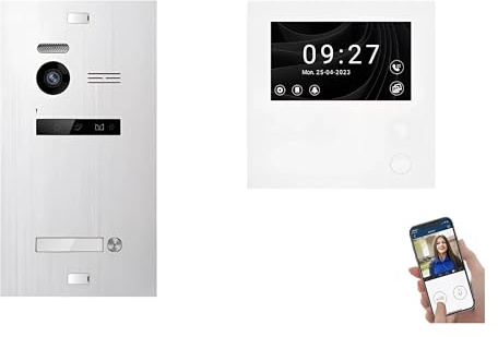 Balter by SCHUTZER Video Türsprechanlage EVO-HD-MINI Komplettsystem für 1-Familienhaus mit 4,3 Silber mit WiFi