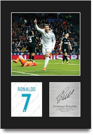 HWC Trading Cristiano Ronaldo Real Madrid Geschenke Gedrucktes Signiertes Autogramm Foto für Fußball Anhänger and Fans - A4 Porträt