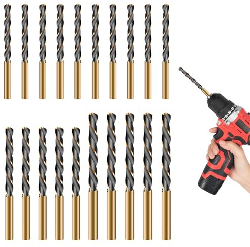 Cobalt Drill Bit Set,20 PCS Metal Drill Bit Set 3mm 4mm 5mm,135° for Hardened Metal,Stainless Steel,Cast Iron,Wood and Plastic,Metal Drill Bits for Hard Steel