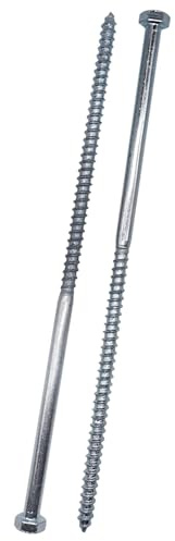 SKIR'CO (8 Stück) Sechskant-Holzschrauben aus verzinktem Stahl, M8 x 240 mm, Schlossschrauben DIN 571, Sechskant-Schrauben