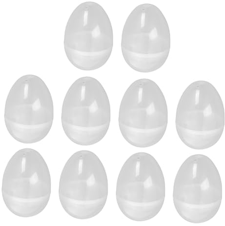 VANZACK 10 Uova Di Pasqua Trasparenti Riempibili in Plastica Contenitori Apribili Per Dolcetti E Decorazioni Uova Vuote Per Bomboniere E Attività Creative Di Pasqua