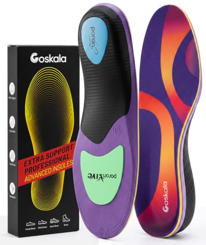 Goskala Semelles Orthopédiques Nouvelle Génération Pour Fasciite Plantaire - Soutien De La Voûte Plantaire pour Hommes et Femmes, Douleur Métatarsienne et Course, Absorbent Les Chocs, Violet M