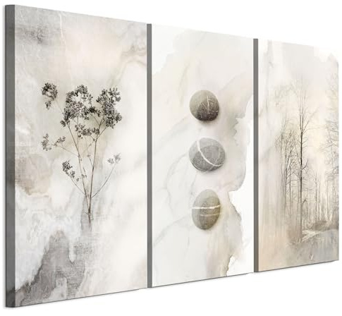 LUMASOUL Quadri Moderni Soggiorno su 3 Tele - Quadri Camera da Letto Motivo Natura - Poster da parete con cornice in legno e telaio - Stampe da Parete 120x80 cm