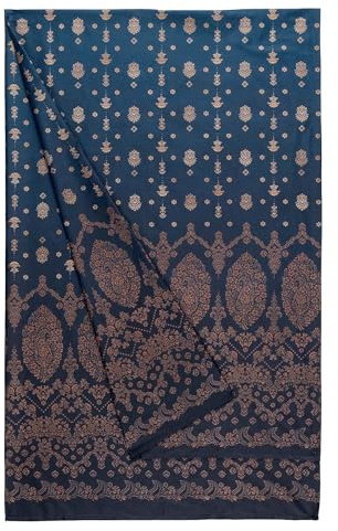 Bassetti Gold Decor Foulard aus 100% Baumwolle in der Farbe Blau B1, Maße: 180x270 cm - 9333336