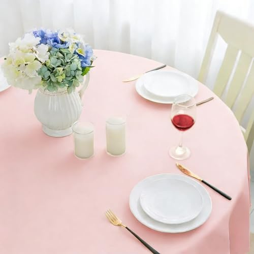 Romanstile Tovaglia Rotonda 160 cm Rosa da Esterno Elegante e Moderna Antimacchia, Primavera, Formato Grande per 4–6 Posti, Tovaglia per Tavolo da Pranzo, Cucina, Ristorante, Bistrot, Feste e Pasqua