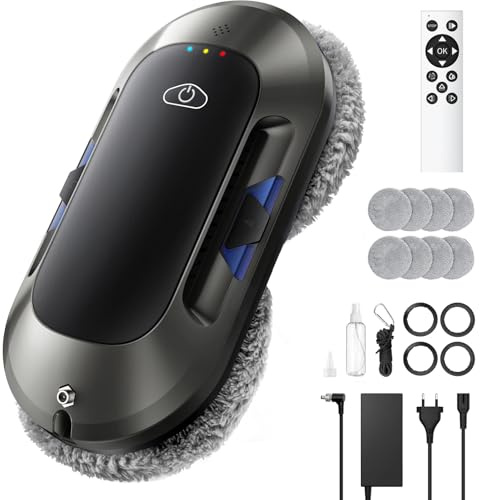 Shiptree W23D Robot de Limpieza de Ventanas con Boquilla Doble, Robot eléctrico de 6000 Pa, 3 Modos de Limpieza, detección de Bordes