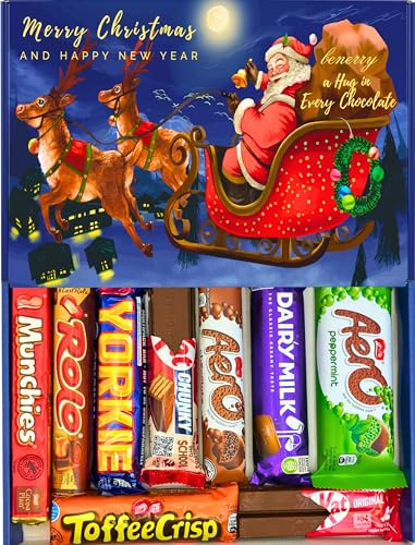 Benerry Chocolate Gift Box Hamper - 9 Treats Gift - Assorted Sweet Box of Chocolates