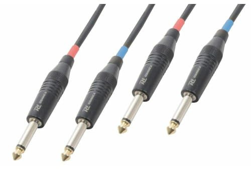 PD Connex Twin Male 6.3mm Mono Jack to Dual Male 6.3mm Mono Jack Lead Cable 5.0m DJ Disco