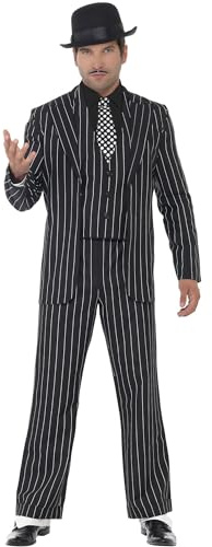 Smiffys Vintage Gangster Boss Costume, Black Halloween und Karneval