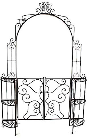 Garden Pleasure Metall Rosenbogen Tor Rankhilfe Pforte Antik Optik schwarz