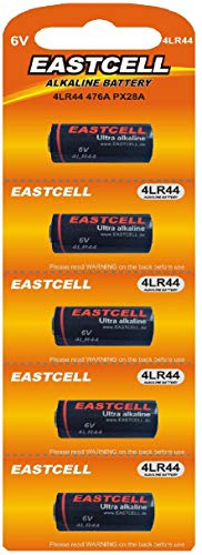 EASTCELL 4LR44 A544 PX28A V4034PX L1325 6V Alkaline-Batterien, 5 Stück | 5 EASTCELL 4LR44 Alkaline-Batterien mit 6 V; auch A544, PX28A und L1325 für Kameras, Hundehalsbänder und Elektronik