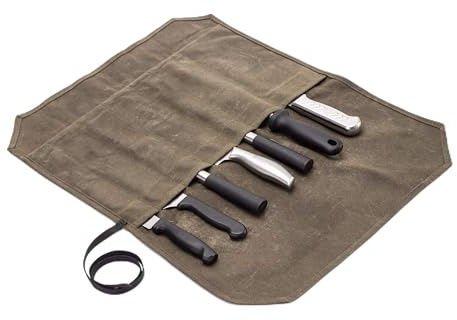 HERSENT Knife Roll,Chef’s Knife Case,Knife Bag,Waxed Canvas Cutlery Knives Holders Protectors,Home Kitchen Cooking Tools And Utensils Wrap Bag Wallet,Multi-Purpose Travel Tool Roll Pouch