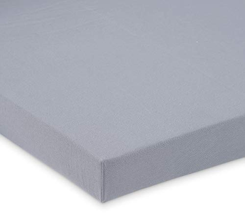 FabiMax BIO-Baumwolle Jersey Spannbettlaken für Beistellbett und Wiege, 90 x 55 cm, grau