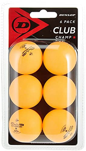 DUNLOP Club Champ 6er 40+ Tischtennis Bälle Orange, Einsteiger Trainingsbälle