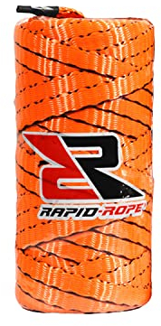 Rapid Rope Refill 120ft Orange Flat Tactical Paracord | Made in The USA | 1100lb Tested Heavy Duty Poly Rope Test Cord | Hiking, Camping, Survival, Utility, Climbing