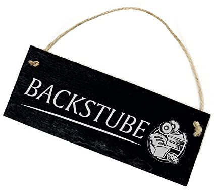 Schild Schiefertafel graviert - BACKSTUBE Bäckerei - Schiefer Türschild 22x8cm | Dekolando Home Accessoires