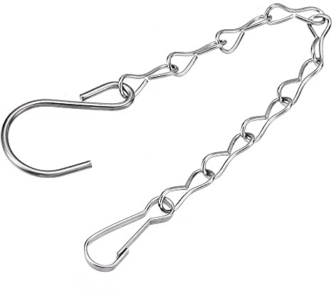 sourcing map Hanging Chains 24cm Extension Link with S Shaped Hooks for Plant Basket Lantern Ornament, Iron Pack of 8