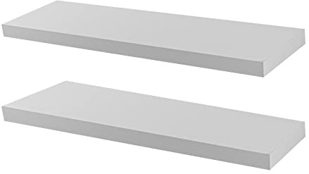 2X weiß 100 cm Moderne schwimmende Wandregale Wohnzimmer Schlafzimmer Büro Lagerung von Harbor Housewares