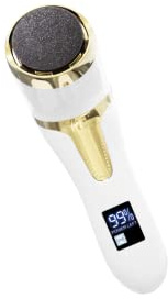 Callus Vac Max Blanco Lima Eléctrica Pies Succión al vacío Dispositivo pedicura 2 velocidades Pantalla LCD 3 Rodillos de repuesto IPX7 Pedicura eléctrica Lima Pies Durezas Eliminar callos