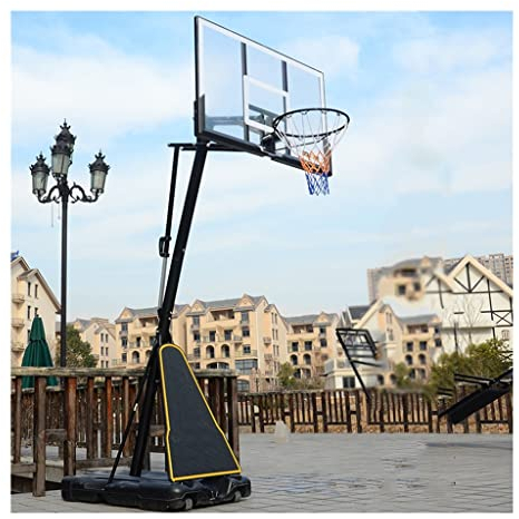 Basketballkörbe Kinder Mobiler Basketballkorb Für Den Außenbereich Mit Rädern, Höhenverstellbar 245-305cm, Standard 45 cm Fester Rand Und Nachfüllbarer Sockel (Size : 130X82CM/51X32IN)