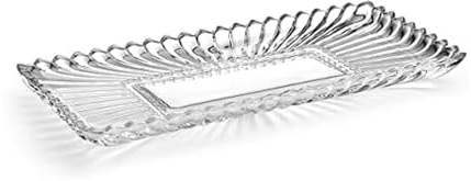 Mikasa Estate Crystal Glass Rechteckiges Serviertablett, Vase, transparent