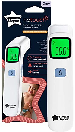 Tommee Tippee NoTouch Infrared Forehead Digital Thermometer, 0m+, Essentials for Newborn Baby, 1 Second Instant Readings in Choice of ˚C or ˚F