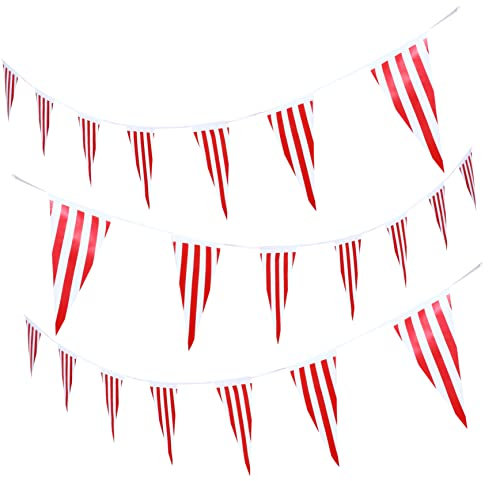 ifundom 3stücke Karneval Fahne Streifenbanner Hängedekoration Partybanner Zirkus Karnevalsdekoration Wimpelkette Eingangsschmuck Foto-requisiten
