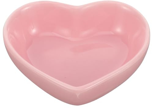 POPETPOP Hamster Food Bowl - Ceramic Small Animals Food Water Bowl, Heart Shaped Guinea Pig Food Bowl for Rabbit Gerbil Chinchilla Hedgehog