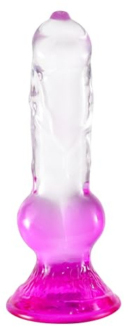 Difemstoy Gode ​​Dog RéAliste, Godemichets Ventouse, Plugs Anal Flexible pour Femme Point G