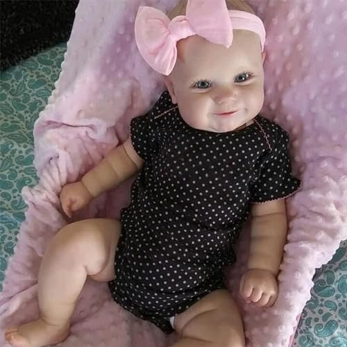 TYRUGD, Reborn, Bambole da 56 cm, in morbido silicone, fatta a mano, sembra un vero bambino