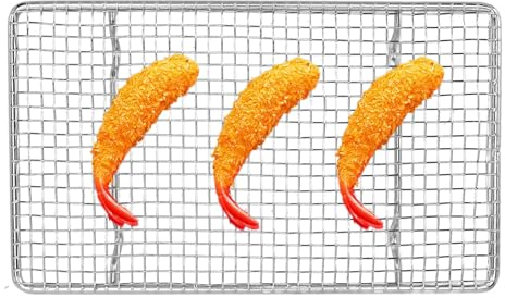 Tissting Griglie di Raffreddamento 19,5 x 11,5cm Acciaio Inossidabile Griglia da Forno Antiaderente Griglia da Forno per Grigliata, Vassoio da Forno per Cuocere e Arrostire Griglia per Raffreddare