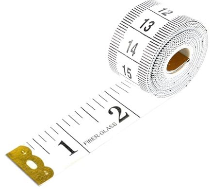 Dual Sided Durable Measuring Tape Ruler Sewing Cloth Tailor Tape White Fiber Glass Soft Tape for Measure Body Waist, 60 Inch and 150 cm