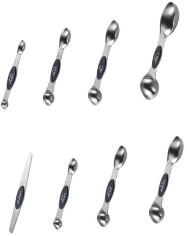 PRETYZOOM Cuchara Medidora Inoxidable De Doble Kit De Cucharas Medidoras Herramientas Magnéticas Para Hornear Negro