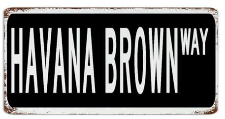 Letreros de metal decorativos con diseño de gato marrón Havana para exteriores, placa de metal para valla, jardín, puerta delantera, 6 x 12 pulgadas