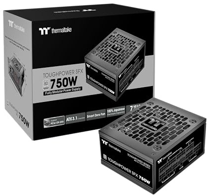 Thermaltake Toughpower SFX PS-STP-0750FNFAPU-1 - Fuente de alimentación estándar 80Plus Platinum ATX 3.1 750W Conector 300W 12V-2x6 Totalmente Modular Ventilador FDB 90mm