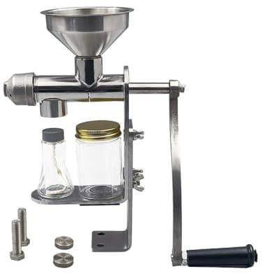 WXFKLDJ Manuelle Ölpresse, Edelstahl, Kaltölpresse, Nuss- Und Samenölpresse, Kleine Haushaltsölextraktionsmaschine, Erdnussölmaschine Für Den Heimgebrauch
