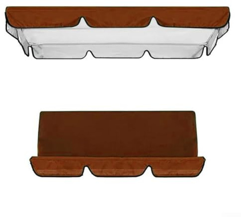 Swing Chair Canopy Replacement,Garden Swing Canopy Seats Cover Replacement Set 3 Seats + Swing Canopy Cover for Canopy Furniture(Brown 164x114x15cm)