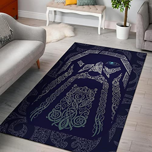 Wohnzimmer Teppich Wikinger-Tattoo Outdoor Teppich Flur Schlafzimmer Keltischer Knoten Teppich Küche Modern Kinderzimmer rutschfest Teppich Waschbarer Modern Bettvorleger 140x200 cm