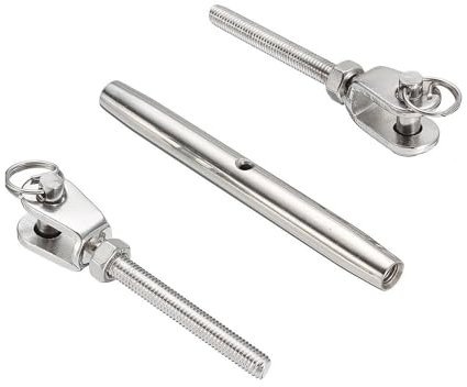 MiJunHD M6 Edelstahl Spannschlösser, Seilspanner Sonnensegel Rostfrei Draht Seil Spanner Spannschloss Drahtspanner für Segelboot, Markisen (1 Stk)