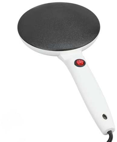 Crepiera Elettrica, Piastra Antiaderente con Controllo Automatico della Temperatura 8 Pollici, Panettiere Compatto Portatile con Frusta per Uova, Vassoio, Cuocere (Spina
