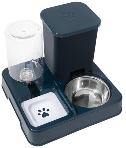 2 In 1 Automatic Pet Feeder, Cat Dog Food Feeder And Water Dispenser, 750g Food Feeder And 1L Water Feeder 2 In 1 For Cat Feeder