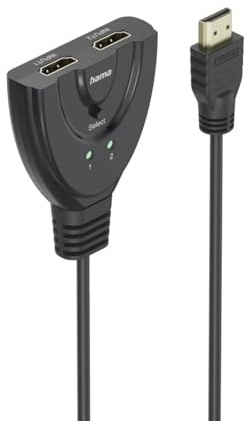 Hama 4K HDMI 2x1 Kippschalter, 2 HDMI-Buchsen - 1 HDMI-Stecker